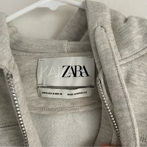 Zara | Tops | Zara Kaia X Zara Hooded Zip Up Sweatshirt In Creambeige |  Poshmark
